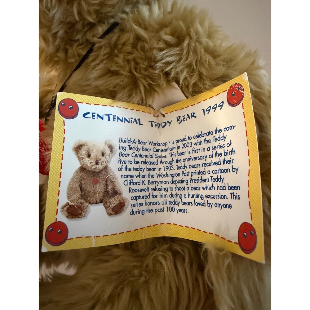 Build-A-Bear Centennial Teddy Bear 1999 CollectiBears Series 1 Plush with Tags - Picture 5 of 13